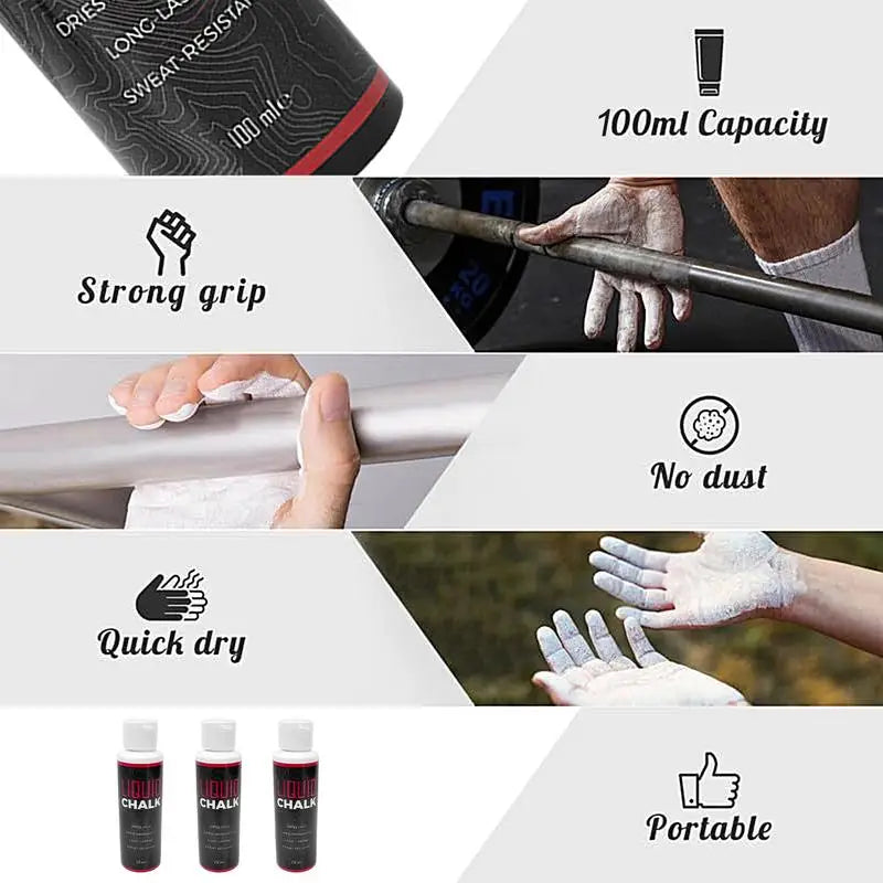 Liquid Chalk Grip (50ml/100ml) — No-Slip Formula for Lifting, Climbing & CrossFit